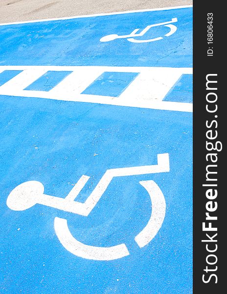 Place reserved for disabled people. Place reserved for disabled people