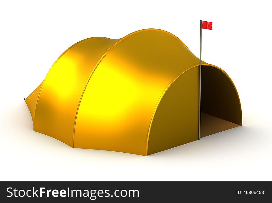 Tourist tent isolated on white.
3D render.