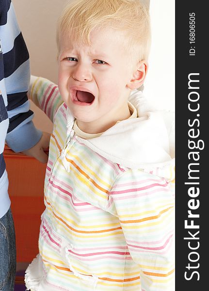 Portrait of crying little girl