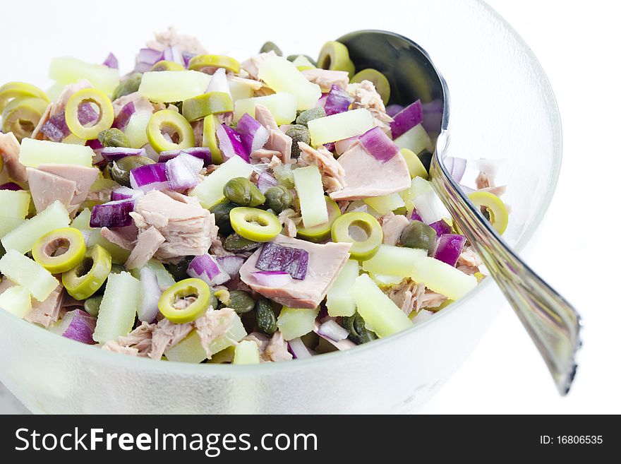 Potato salad with tuna fish