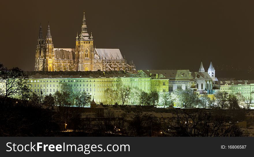 Prague Castle At Night