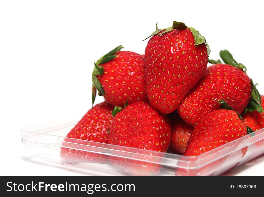 Close up of Korea strawberry isolated over white background.