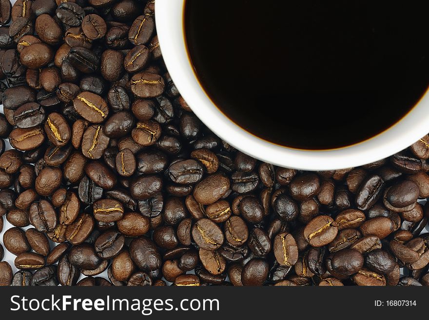 Close-up of Coffee beans  background.