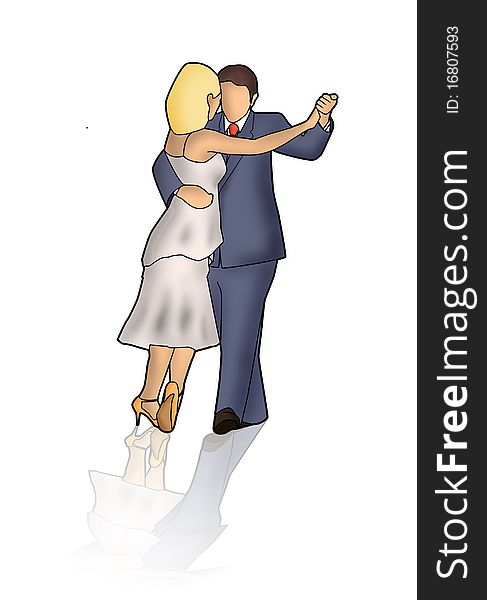 Illustration of a couple dancing tango. Illustration of a couple dancing tango.