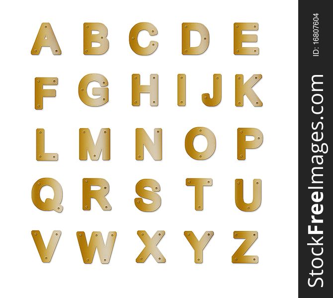 Brass Plate Alphabet