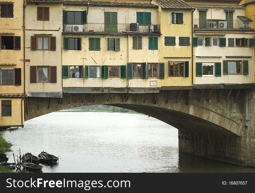 View of the old bridge of florence