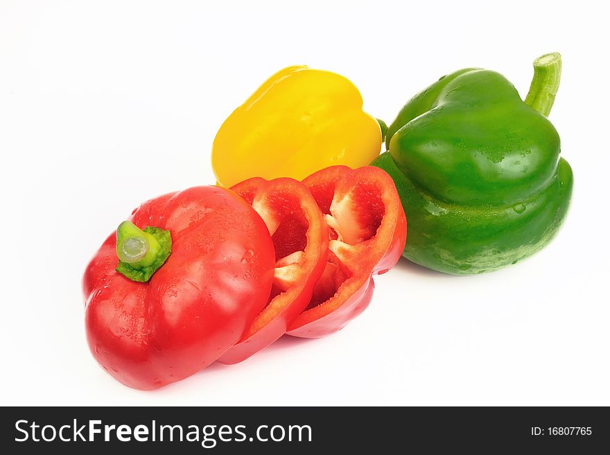 Colorful Bell Peppers red or green and yellow.