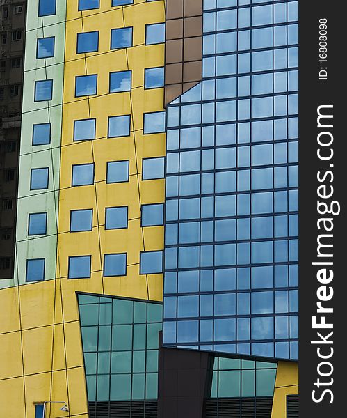 Colorful windows background on a modern building. Colorful windows background on a modern building