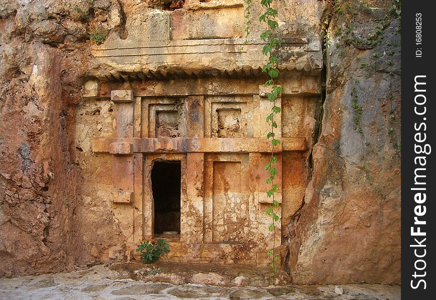 Lycian Rock-cut tomb in Kaş, Turkey