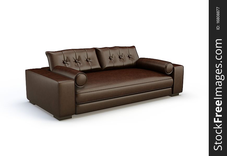 Stylish 3d sofa isolated on the white background. Stylish 3d sofa isolated on the white background