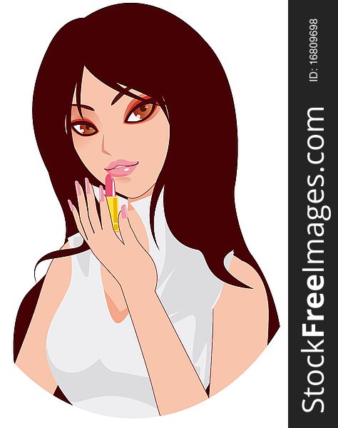 The  fashion girl   illustration,Lipstick girls