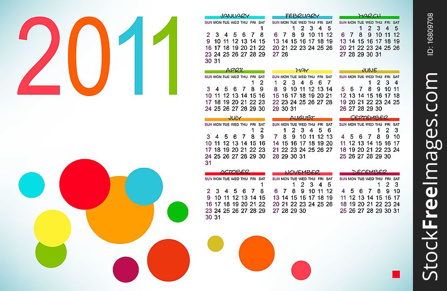 Abstract design of calendar 2011