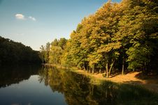 Autumn Landscape With Lake Royalty Free Stock Photography
