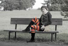Striped Girl Royalty Free Stock Image Striped Girl Royalty Free Stock Image