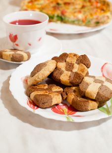 Сookies And Cup Of Hibiscus Tea Stock Photography