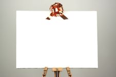 Canvas With Ribbon Stock Photos Canvas With Ribbon Stock Photos