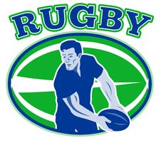 Rugby Player Passing Ball Royalty Free Stock Images Rugby Player Passing Ball Royalty Free Stock Images