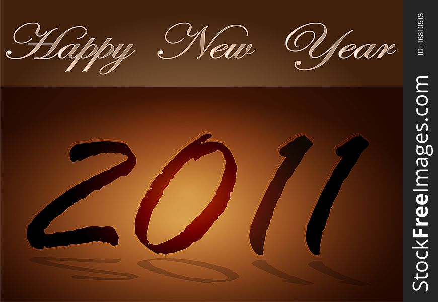The congretulation text Happy New Year and figures against a dark background. The congretulation text Happy New Year and figures against a dark background