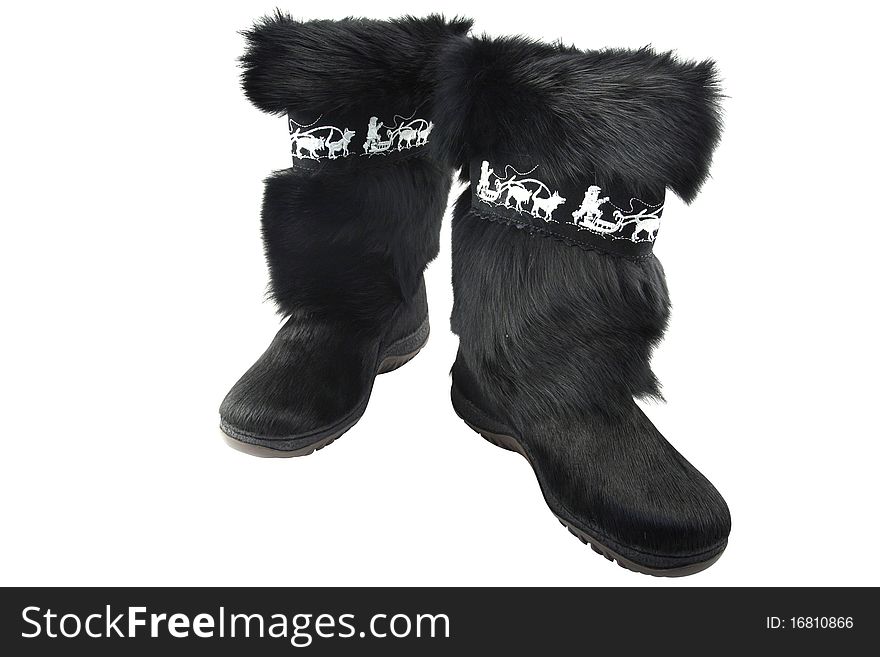 High fur boots