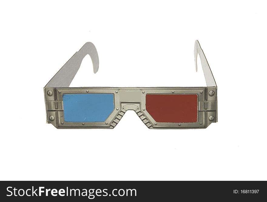 Paper 3D glasses for 3D movies.