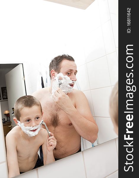 Father And Son Shaving