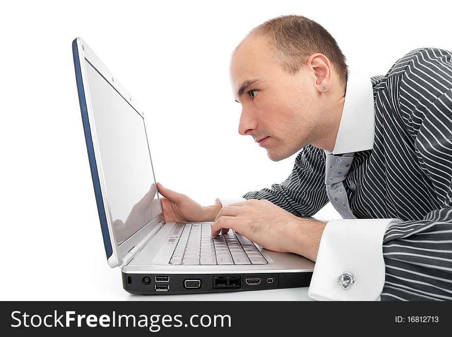 Young Businessman With Laptop