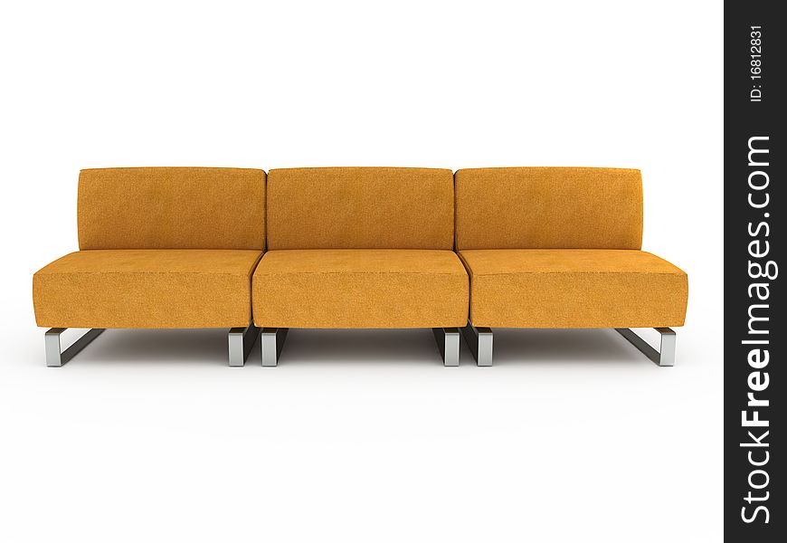 Orange Sofa. 3D Illustration