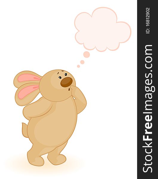 Cartoon little toy bunny.illustration for a design