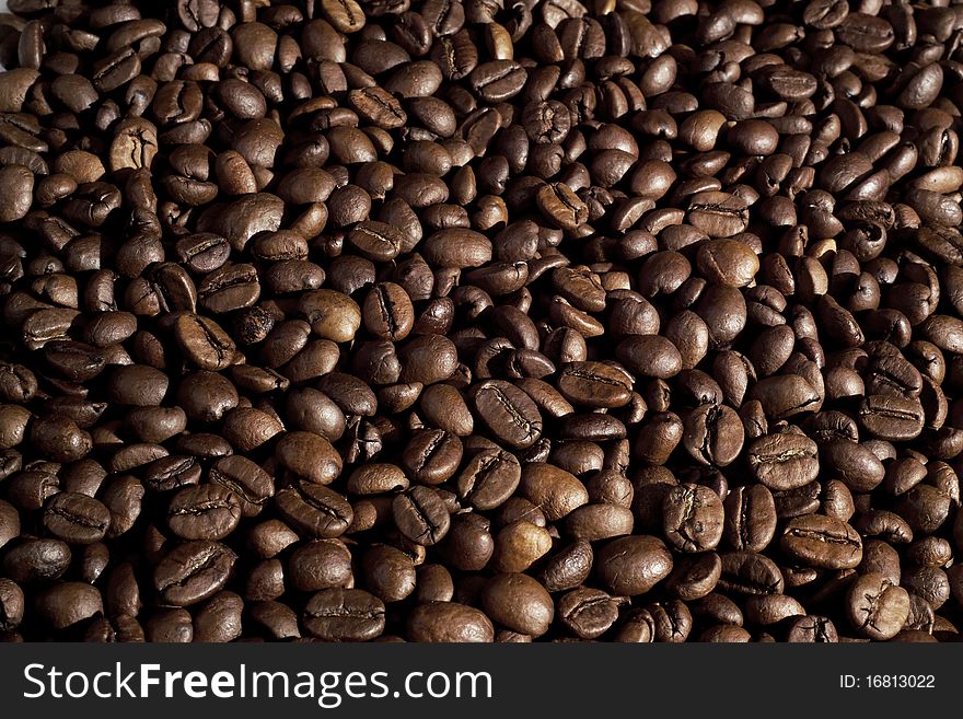 Coffee beans background (close up)