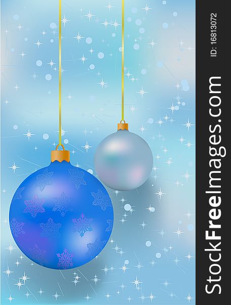 Blue christmas background with balls