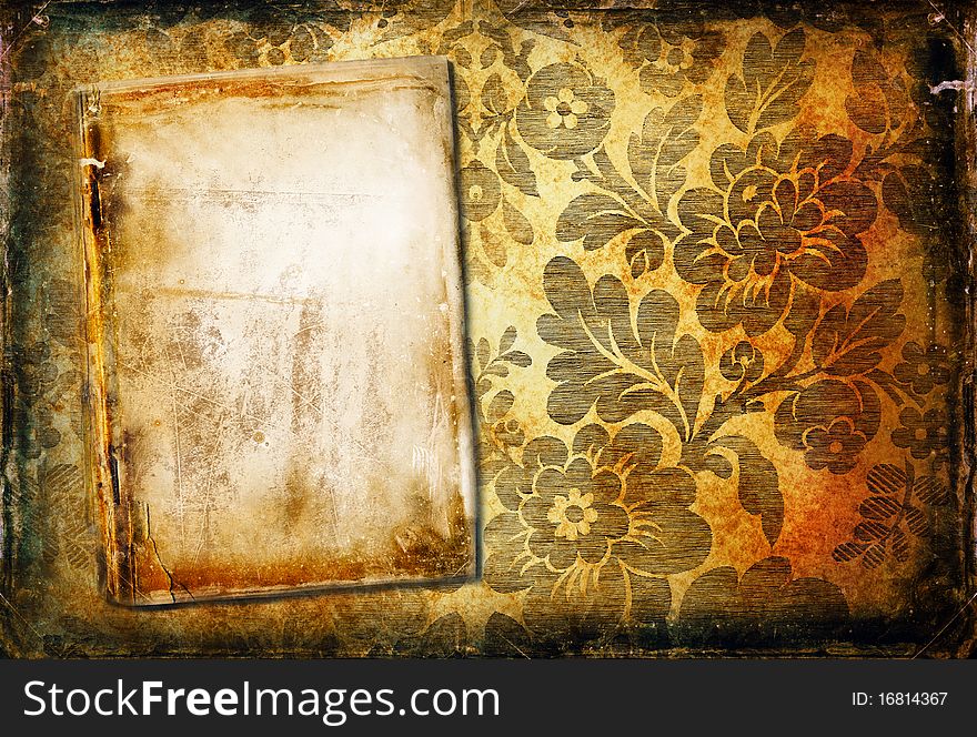 Grunge Background With Floral Ornaments