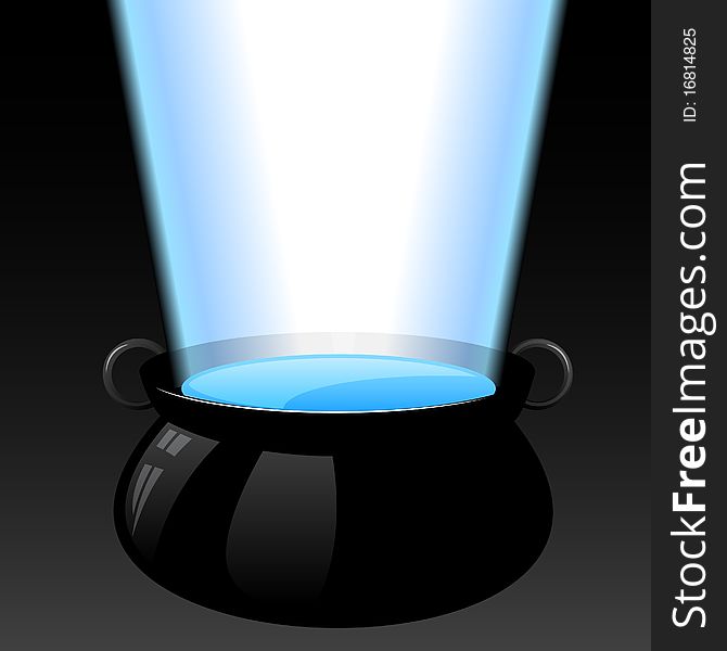 A large vat of magical glowing water. A large vat of magical glowing water