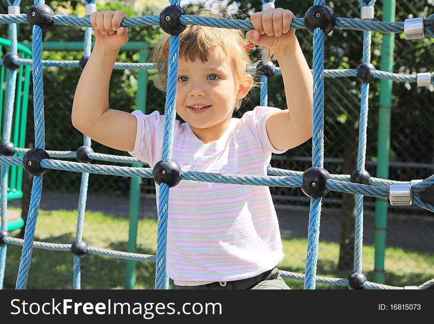 Four year old girl on the playground