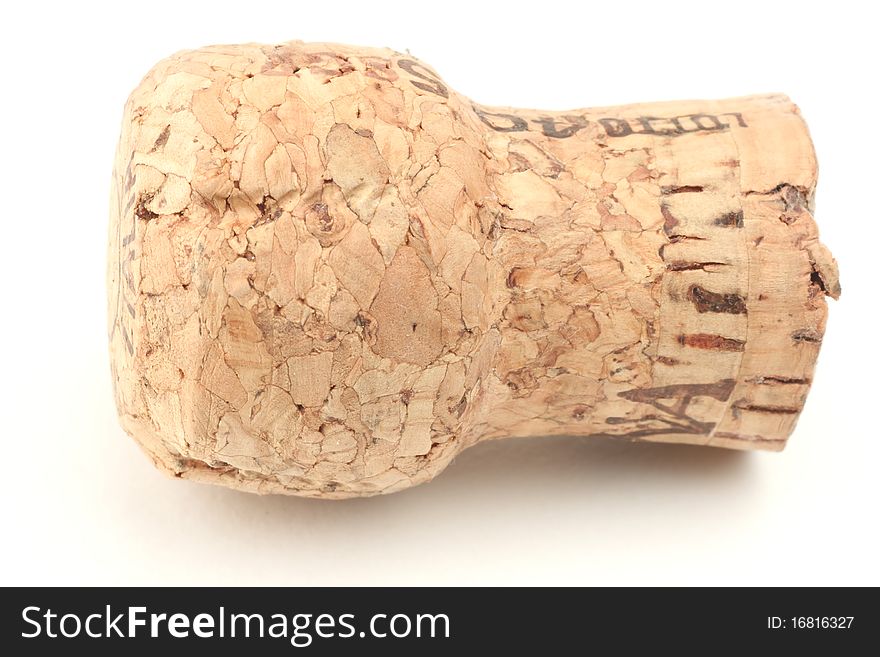 Isolated brown cork on white background