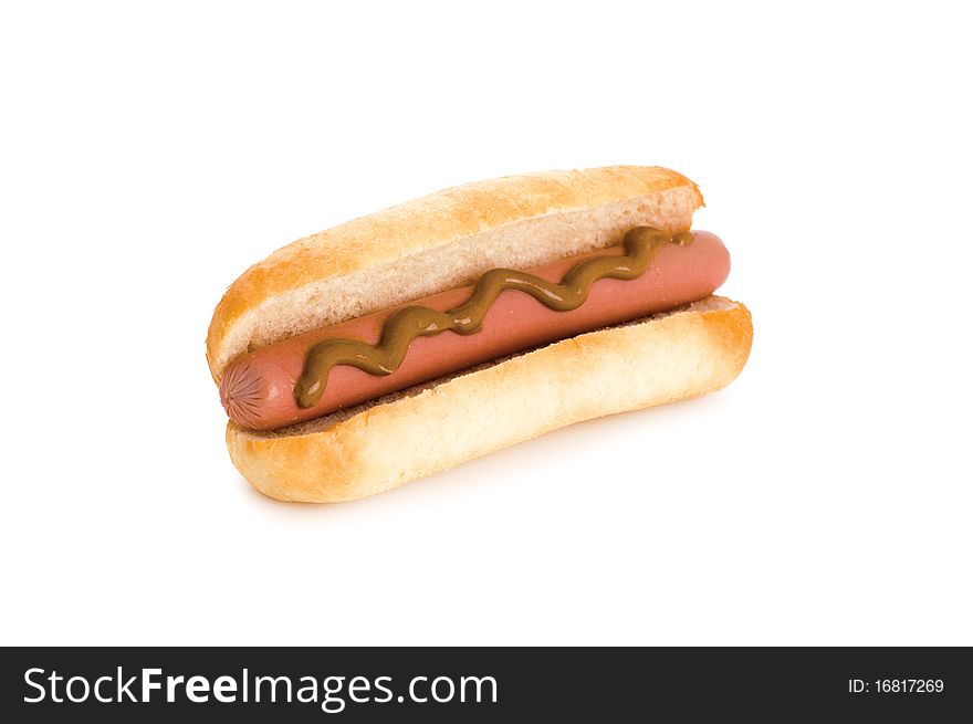 Hot dog isolated on white baclground