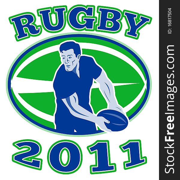 Rugby player passing ball 2011