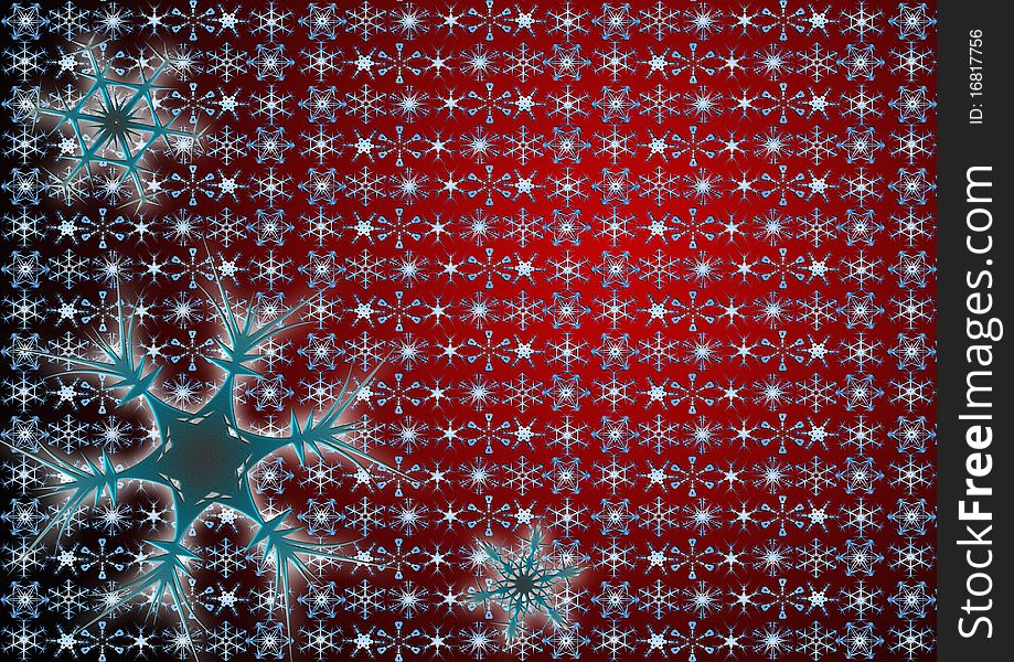 Snowflakes as winter and christmas background