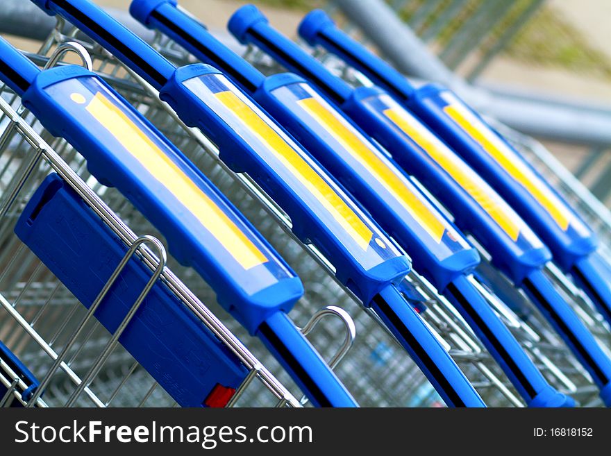 Number of shopping carts dicolore blue