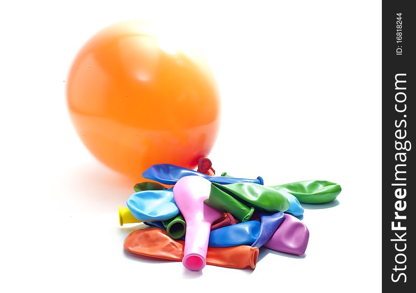 Different colored balloons on a white background. Different colored balloons on a white background