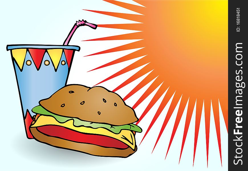 Hamburger Lunch Illustration