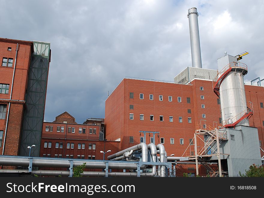 Partial view of a coal energy plant at Westhafen, Berlin, Germany