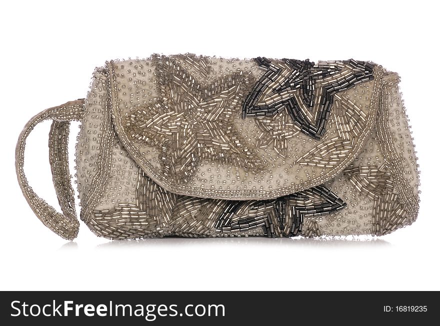 Womens silver glittery purse studio cutout