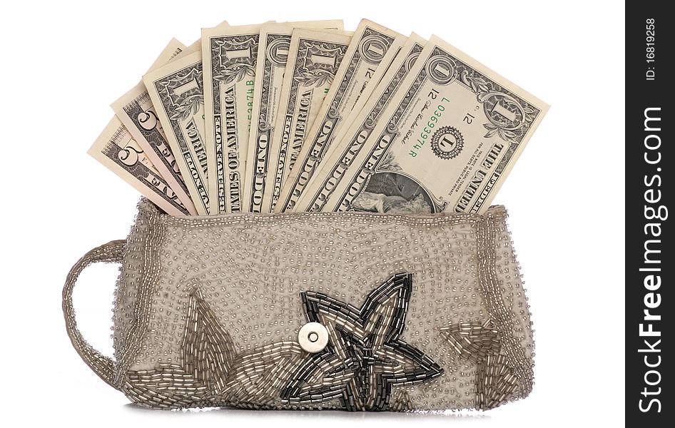 Silver Purse With American Dollars