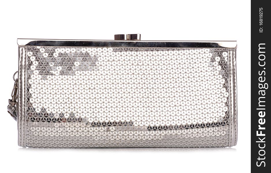 Womens silver glittery purse