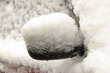 Car Mirror Covered With Snow Stock Photography Car Mirror Covered With Snow Stock Photography