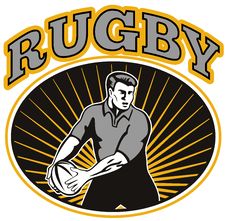 Rugby Player Passing Ball Stock Photos