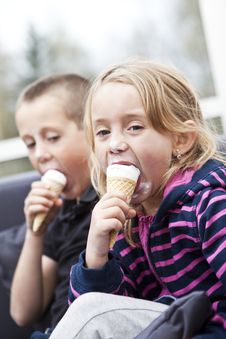 Eating Ice-cream Stock Photo
