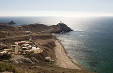 Lighthouse And Coastline Near Cabo De Gata Stock Photo Lighthouse And Coastline Near Cabo De Gata Stock Photo