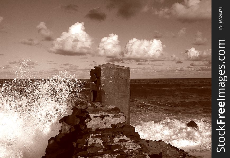 An abstract view out to sea.