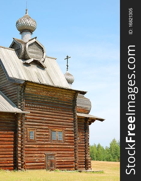 Old wooden church in Russia